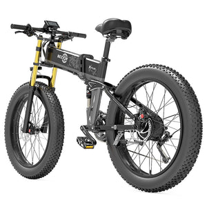 Vélo électrique Bezior X-PLUS Moteur 1500 W Batterie 48 V 17,5 Ah 26 * 4,0 pouces Vélo de montagne à gros pneus 40 km/h Vitesse maximale 200 kg Portée 130 km Écran LCD IP54 Waterroof - Noir
