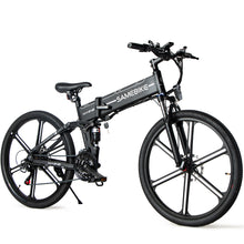 Charger l&#39;image dans la galerie, Samebike LO26 II (V2) vélo électrique 35km/h batterie Lithium 48V 500W VTT pliant E-bike. Jantes 26 pouces - noir