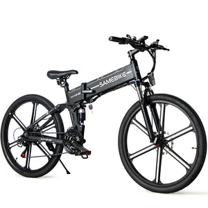 Samebike LO26 II (V2) vélo électrique 35km/h batterie Lithium 48V 500W VTT pliant E-bike. Jantes 26 pouces - noir