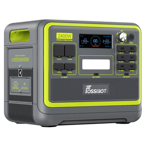 FOSSiBOT F2400 Centrale électrique portable, batterie LiFePO4 2048 Wh, générateur solaire de sortie 2400 W, 3 x AC RV voiture USB